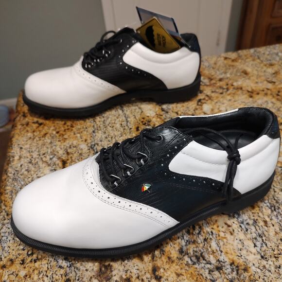 Arnold Palmer Latrobe Club Umbrella Logo Golf Shoe White Leather Men\'s Sz 11.5M main image 11